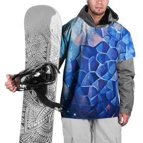 Накидка на куртку 3D с принтом Blue scales в Курске, 100% полиэстер |  | Тематика изображения на принте: abstraction | blue | bright | color | dark | абстракция | синий | темный | узоры | фигуры | чешуя