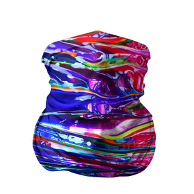 Бандана-труба 3D с принтом Абстракция масляными красками в Новосибирске, 100% полиэстер, ткань с особыми свойствами — Activecool | плотность 150‒180 г/м2; хорошо тянется, но сохраняет форму | абстракция | живопись | картина | клякса | краски | масло | масляная живопись | радуга | яркая