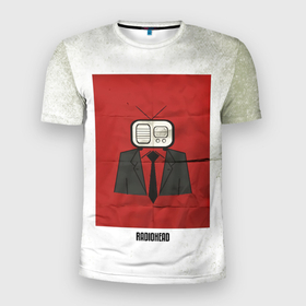 Мужская футболка 3D Slim с принтом Красный постер Radiohead в Новосибирске, 100% полиэстер с улучшенными характеристиками | приталенный силуэт, круглая горловина, широкие плечи, сужается к линии бедра | radio head | radiohead | thom yorke | одержимый чем то | радио хед | радиохед | радиохэд | рок | рок группа | том йорк | томас эдвард йорк | фанат