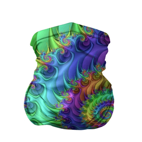 Бандана-труба 3D с принтом Красочная фрактальная спираль   Узор   Colorful fractal spiral   Pattern в Курске, 100% полиэстер, ткань с особыми свойствами — Activecool | плотность 150‒180 г/м2; хорошо тянется, но сохраняет форму | abstraction | color | neon | pattern | spiral | абстракция | неон | спираль | узор | цвет