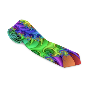 Галстук 3D с принтом Красочная фрактальная спираль   Узор   Colorful fractal spiral   Pattern , 100% полиэстер | Длина 148 см; Плотность 150-180 г/м2 | abstraction | color | neon | pattern | spiral | абстракция | неон | спираль | узор | цвет