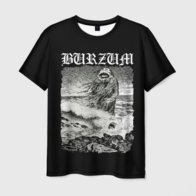 Мужская футболка 3D с принтом Burzum   The Sea Monster в Новосибирске, 100% полиэфир | прямой крой, круглый вырез горловины, длина до линии бедер | burz | burzum | byelobog | cymophane | darkthrone | deathlike silence | mayhem | misanthropy | old funeral | блэк метал | бурзум | бурзун | варг викернес | дарк эмбиент | метал | тьма