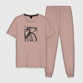 Мужская пижама хлопок с принтом Ride bikes в Тюмени, 100% хлопок | брюки и футболка прямого кроя, без карманов, на брюках мягкая резинка на поясе и по низу штанин
 | Тематика изображения на принте: 