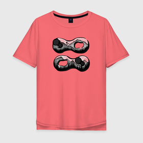 Мужская футболка хлопок Oversize с принтом Мтб и трюки в Петрозаводске, 100% хлопок | свободный крой, круглый ворот, “спинка” длиннее передней части | 