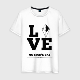 Мужская футболка хлопок с принтом No Mans Sky Love Classic в Екатеринбурге, 100% хлопок | прямой крой, круглый вырез горловины, длина до линии бедер, слегка спущенное плечо. | logo | love | man | no mans sky | sky | игра | игры | лого | логотип | мен | ноу | символ | скай