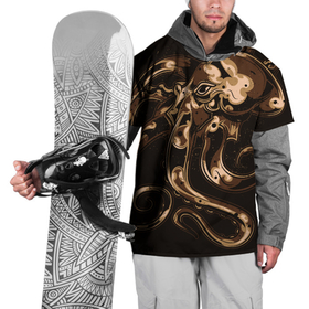 Накидка на куртку 3D с принтом Мощный осьминог в Новосибирске, 100% полиэстер |  | Тематика изображения на принте: octopus | морской житель | осьминог | спрут | щупальца