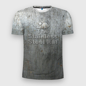 Мужская футболка 3D Slim с принтом Стальная крыса FPT в Петрозаводске, 100% полиэстер с улучшенными характеристиками | приталенный силуэт, круглая горловина, широкие плечи, сужается к линии бедра | гаррисон | металл | нержавеющая сталь | ржавчина | стальная крыса