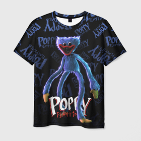 Мужская футболка 3D с принтом Хагги Вагги PP , 100% полиэфир | прямой крой, круглый вырез горловины, длина до линии бедер | game | huggy | huggy wuggy | poppy playtime | wuggy | ваги | игры | поппи плейтайм | хаги | хаги ваги