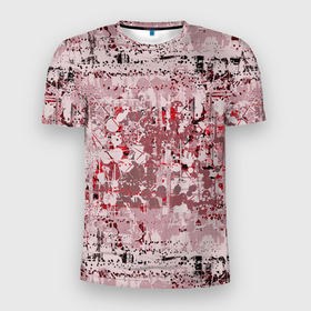 Мужская футболка 3D Slim с принтом ИЛЛЮЗИЯ ЦВЕТА в Белгороде, 100% полиэстер с улучшенными характеристиками | приталенный силуэт, круглая горловина, широкие плечи, сужается к линии бедра | абстракция | белый | графика | красный | оптический | черный