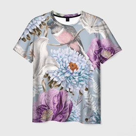 Мужская футболка 3D с принтом Цветы Чудесный Весенний Узор в Екатеринбурге, 100% полиэфир | прямой крой, круглый вырез горловины, длина до линии бедер | Тематика изображения на принте: flowers | букет | природа | растение | флора | цветы