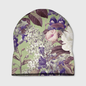 Шапка 3D с принтом Цветы Чудесный Садовый Узор в Курске, 100% полиэстер | универсальный размер, печать по всей поверхности изделия | flowers | букет | природа | растение | флора | цветы