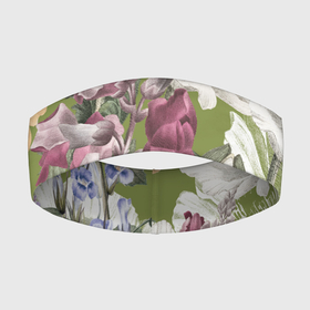 Повязка на голову 3D с принтом Цветы Ностальгический Весенний Узор в Курске,  |  | Тематика изображения на принте: flowers | букет | природа | растение | флора | цветы
