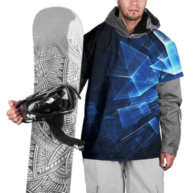 Накидка на куртку 3D с принтом Abstract geometric    Прозрачные синие голографические кубы в Кировске, 100% полиэстер |  | abstraction | geometric | neon | pattern | абстракция | геометрия | неон | паттерн