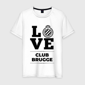 Мужская футболка хлопок с принтом Club Brugge Love Классика в Кировске, 100% хлопок | прямой крой, круглый вырез горловины, длина до линии бедер, слегка спущенное плечо. | brugge | club | club brugge | football | logo | love | брюгге | клуб | лого | мяч | символ | спорт | футбол | футболист | футболисты | футбольный