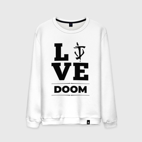 Мужской свитшот хлопок с принтом Doom Love Classic в Петрозаводске, 100% хлопок |  | doom | logo | love | дум | игра | игры | лого | логотип | символ