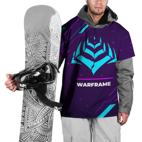 Накидка на куртку 3D с принтом Warframe Gaming Neon в Белгороде, 100% полиэстер |  | logo | neon | paint | warframe | брызги | варфрейм | игра | игры | краска | лого | логотип | неон | символ