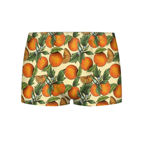 Мужские трусы 3D с принтом Узор Апельсиновое настроение в Тюмени, 50% хлопок, 50% полиэстер | классическая посадка, на поясе мягкая тканевая резинка | Тематика изображения на принте: drawn | fruit | frukt | frukti | frukty | hand | handdrawn | orange | pattern | summer | tropical | апельсиновый сок | апельсины | вручную | лето | паттерн | рисунок от руки | фруктовый узор | целые апельсины
