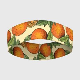Повязка на голову 3D с принтом Узор Апельсиновое настроение в Кировске,  |  | drawn | fruit | frukt | frukti | frukty | hand | handdrawn | orange | pattern | summer | tropical | апельсиновый сок | апельсины | вручную | лето | паттерн | рисунок от руки | фруктовый узор | целые апельсины