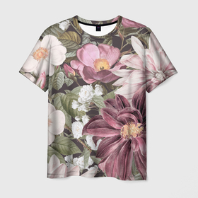 Мужская футболка 3D с принтом Цветы Красивый Цветочный Букет Георгин в Белгороде, 100% полиэфир | прямой крой, круглый вырез горловины, длина до линии бедер | flowers | букет | георгины | природа | растение | флора | цветы