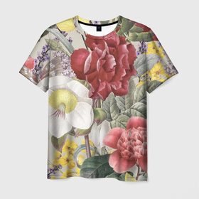 Мужская футболка 3D с принтом Цветы Красочный Садовый Букет , 100% полиэфир | прямой крой, круглый вырез горловины, длина до линии бедер | Тематика изображения на принте: flowers | букет | природа | растение | флора | цветы