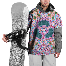 Накидка на куртку 3D с принтом ЦВЕТНОЙ УЗОР КАЛЕЙДОСКОПА в Белгороде, 100% полиэстер |  | абстракция | геометрический | декоративный | красивый | красочный | розовый | синий | текстура | цвет | цветочный | яркий