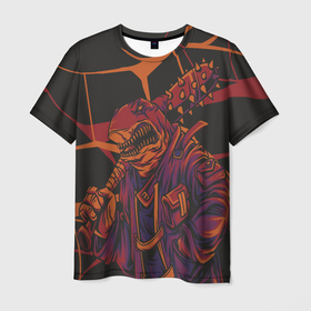 Мужская футболка 3D с принтом Злая акула с булавой в Санкт-Петербурге, 100% полиэфир | прямой крой, круглый вырез горловины, длина до линии бедер | акула | грозный | злой | монстр | рыба | хищник