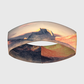 Повязка на голову 3D с принтом Горы + озеро ,  |  | lake | mountains | горы | озеро | природа | скалы