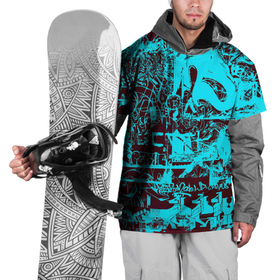 Накидка на куртку 3D с принтом БИРЮЗОВАЯ ПАЛИТРА ЦВЕТА в Екатеринбурге, 100% полиэстер |  | абстракция | минимализм | современная | текстура | узор | цветная