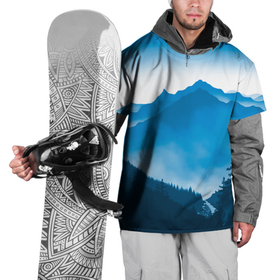 Накидка на куртку 3D с принтом Горы   Лес в Новосибирске, 100% полиэстер |  | forest | mountains | river | горы | лес | река