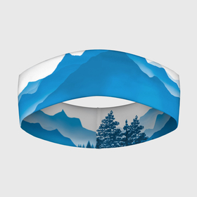 Повязка на голову 3D с принтом Горы  Лес ,  |  | forest | mountains | river | горы | лес | река