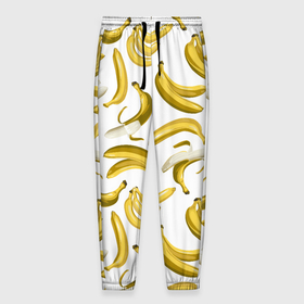 Мужские брюки 3D с принтом Кругом бананы в Белгороде, 100% полиэстер | манжеты по низу, эластичный пояс регулируется шнурком, по бокам два кармана без застежек, внутренняя часть кармана из мелкой сетки | африка | банан | бананы | курорт | лето | отдых | пляж | прикол | фрукты | экзотика