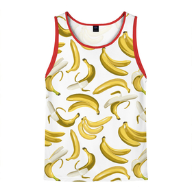 Мужская майка 3D с принтом Кругом бананы в Екатеринбурге, 100% полиэстер | круглая горловина, приталенный силуэт, длина до линии бедра. Пройма и горловина окантованы тонкой бейкой | африка | банан | бананы | курорт | лето | отдых | пляж | прикол | фрукты | экзотика