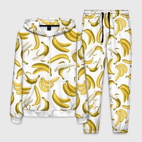 Мужской костюм 3D с принтом Кругом бананы в Петрозаводске, 100% полиэстер | Манжеты и пояс оформлены тканевой резинкой, двухслойный капюшон со шнурком для регулировки, карманы спереди | африка | банан | бананы | курорт | лето | отдых | пляж | прикол | фрукты | экзотика