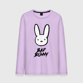 Мужской лонгслив хлопок с принтом Bad Bunny логотип в Белгороде, 100% хлопок |  | Тематика изображения на принте: bad bunny | hip hop | latin trap | logo | music | rap | rnb | singer | star | звезда | латинский трэп | логотип | музыка | певец | рнб | рэп | хип хоп