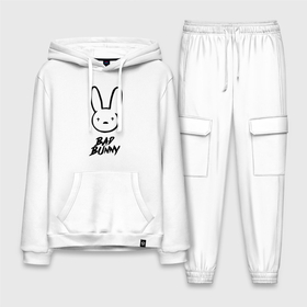 Мужской костюм хлопок с толстовкой с принтом Bad Bunny логотип в Белгороде,  |  | Тематика изображения на принте: bad bunny | hip hop | latin trap | logo | music | rap | rnb | singer | star | звезда | латинский трэп | логотип | музыка | певец | рнб | рэп | хип хоп