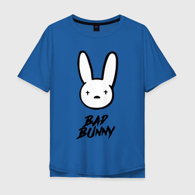 Мужская футболка хлопок Oversize с принтом Bad Bunny логотип , 100% хлопок | свободный крой, круглый ворот, “спинка” длиннее передней части | Тематика изображения на принте: bad bunny | hip hop | latin trap | logo | music | rap | rnb | singer | star | звезда | латинский трэп | логотип | музыка | певец | рнб | рэп | хип хоп