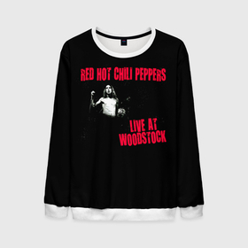 Мужской свитшот 3D с принтом Live at Woodstock   Red Hot Chili Peppers в Новосибирске, 100% полиэстер с мягким внутренним слоем | круглый вырез горловины, мягкая резинка на манжетах и поясе, свободная посадка по фигуре | red hot chili peppers | rhcp | альтернативный | джош клингхоффер | красные острые перцы чили | метал | ред хот чили пеперс | рок группа | рхчп | рэп | фанк | фли | чад смит | энтони кидис