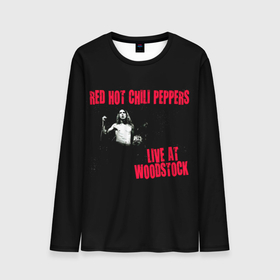 Мужской лонгслив 3D с принтом Live at Woodstock   Red Hot Chili Peppers в Екатеринбурге, 100% полиэстер | длинные рукава, круглый вырез горловины, полуприлегающий силуэт | red hot chili peppers | rhcp | альтернативный | джош клингхоффер | красные острые перцы чили | метал | ред хот чили пеперс | рок группа | рхчп | рэп | фанк | фли | чад смит | энтони кидис