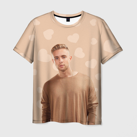 Мужская футболка 3D с принтом егор крид сердца в Кировске, 100% полиэфир | прямой крой, круглый вырез горловины, длина до линии бедер | ek | ek team | family | kreed | егор булаткин | егор крид | ек | крид