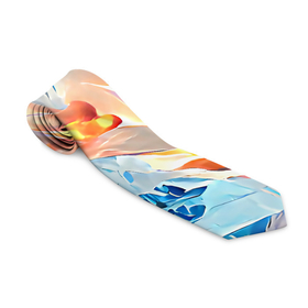 Галстук 3D с принтом Ice  flame , 100% полиэстер | Длина 148 см; Плотность 150-180 г/м2 | Тематика изображения на принте: abstraction | blue | bright | colors | elements | flame | ice | multicoloured | orange | red | абстракция | вода | красный | лед | огонь | оранжевый | пламя | разноцветный | синий | стихии | цвета | яркий