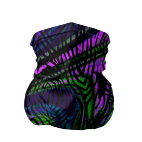 Бандана-труба 3D с принтом Абстрактный современный тигровый узор в Курске, 100% полиэстер, ткань с особыми свойствами — Activecool | плотность 150‒180 г/м2; хорошо тянется, но сохраняет форму | abstraction | pattern | зеленый | молодежный | пурпурный | тигровый