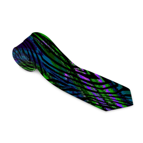 Галстук 3D с принтом Абстрактный современный тигровый узор , 100% полиэстер | Длина 148 см; Плотность 150-180 г/м2 | abstraction | pattern | зеленый | молодежный | пурпурный | тигровый