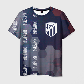 Мужская футболка 3D с принтом ATLETICO MADRID   Соты в Тюмени, 100% полиэфир | прямой крой, круглый вырез горловины, длина до линии бедер | atletico | club | footbal | logo | madrid | атлетико | знак | клуб | логотип | логотипы | мадрид | паттерн | символ | символы | соты | форма | футбол | футбольная | футбольный