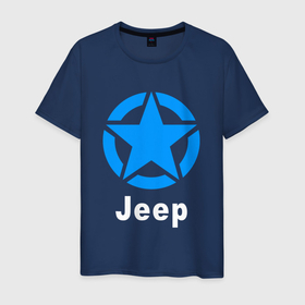 Мужская футболка хлопок с принтом ДЖИП [FS] в Тюмени, 100% хлопок | прямой крой, круглый вырез горловины, длина до линии бедер, слегка спущенное плечо. | auto | jeep | logo | moto | symbol | авто | автомобиль | гонки | джип | знак | лого | логотип | логотипы | марка | машина | мото | символ | символы