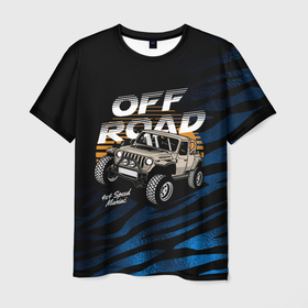 Мужская футболка 3D с принтом OFF   ROAD Внедорожник в Санкт-Петербурге, 100% полиэфир | прямой крой, круглый вырез горловины, длина до линии бедер | Тематика изображения на принте: off road | авто | автомобиль | внедорожник | джип