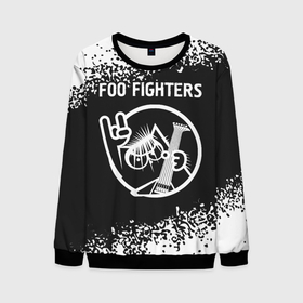 Мужской свитшот 3D с принтом Foo Fighters + КОТ + Арт в Тюмени, 100% полиэстер с мягким внутренним слоем | круглый вырез горловины, мягкая резинка на манжетах и поясе, свободная посадка по фигуре | band | fighters | foo | foo fighters | metal | rock | группа | кот | краска | рок | спрей | файтерс