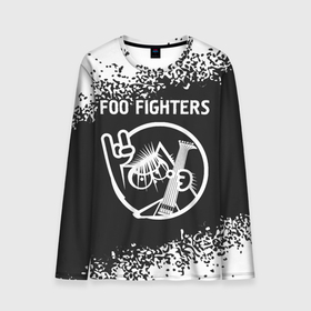 Мужской лонгслив 3D с принтом Foo Fighters + КОТ + Арт в Петрозаводске, 100% полиэстер | длинные рукава, круглый вырез горловины, полуприлегающий силуэт | band | fighters | foo | foo fighters | metal | rock | группа | кот | краска | рок | спрей | файтерс