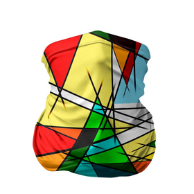 Бандана-труба 3D с принтом ЦВЕТНОЙ ВИТРАЖ в Белгороде, 100% полиэстер, ткань с особыми свойствами — Activecool | плотность 150‒180 г/м2; хорошо тянется, но сохраняет форму | абстракт | красочный | оптическая иллюзия | розовый | синий | стекло | треугольник | цветной