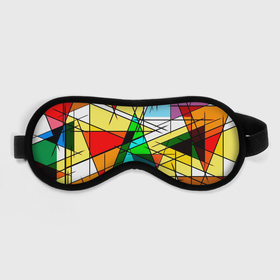 Маска для сна 3D с принтом ЦВЕТНОЙ ВИТРАЖ в Тюмени, внешний слой — 100% полиэфир, внутренний слой — 100% хлопок, между ними — поролон |  | абстракт | красочный | оптическая иллюзия | розовый | синий | стекло | треугольник | цветной