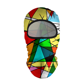 Балаклава 3D с принтом ЦВЕТНОЙ ВИТРАЖ в Екатеринбурге, 100% полиэстер, ткань с особыми свойствами — Activecool | плотность 150–180 г/м2; хорошо тянется, но при этом сохраняет форму. Закрывает шею, вокруг отверстия для глаз кайма. Единый размер | абстракт | красочный | оптическая иллюзия | розовый | синий | стекло | треугольник | цветной